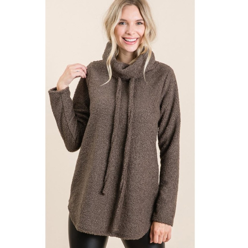 cowl neck sweater